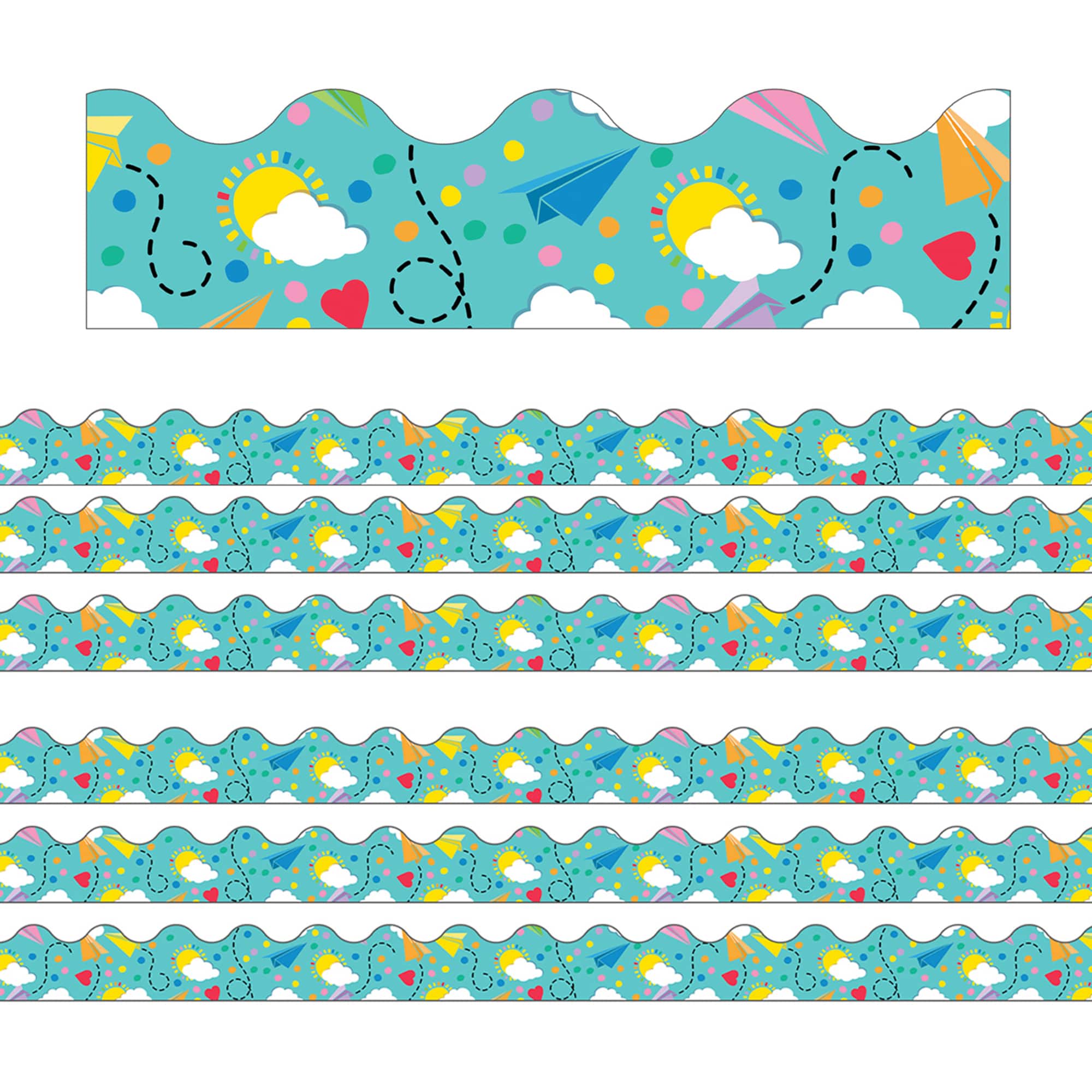 Carson Dellosa® Paper Airplanes Scalloped Border, 234ft.